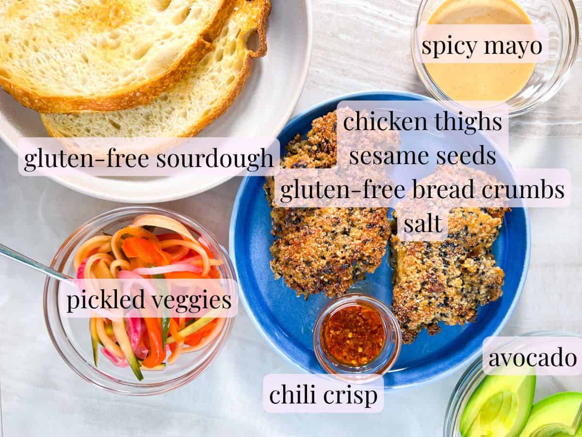 Chicken Katsu Sandwich Ingredients.