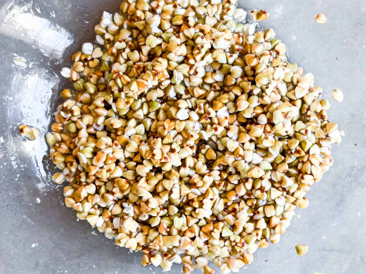 Drained buckwheat groats.