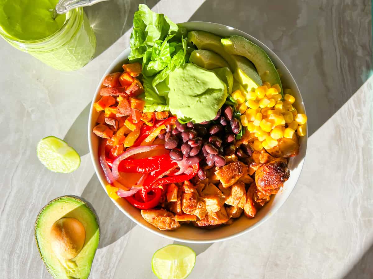 Finished southwest chicken bowls.