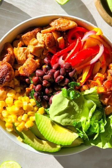 Finished southwest chicken bowls.