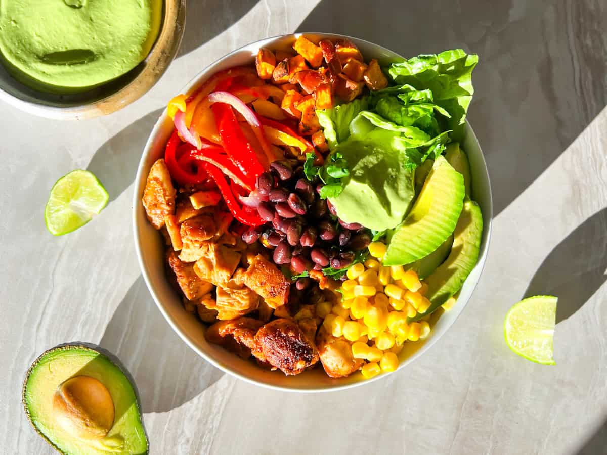 Finished southwest chicken bowls.