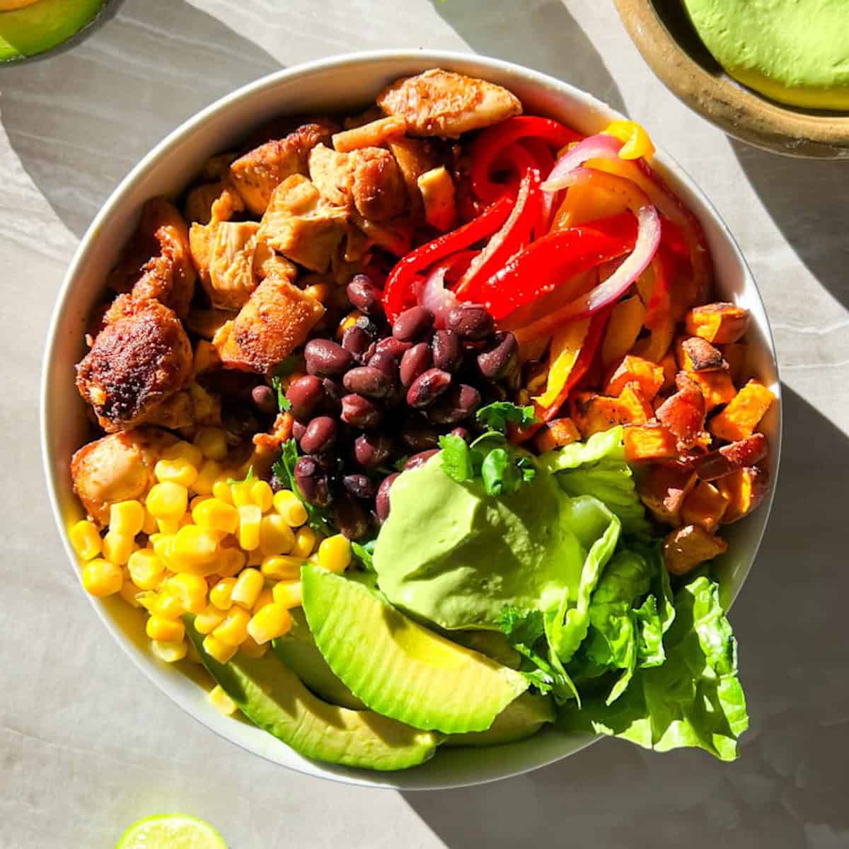 Southwest chicken bowls finished.