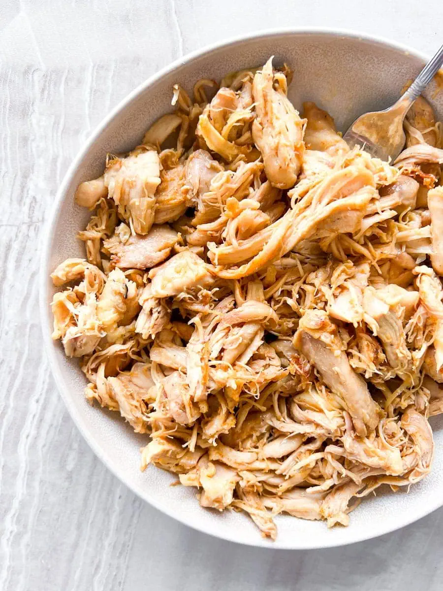 Dutch oven shredded chicken.