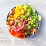 Teriyaki Chicken Poke Bowls.