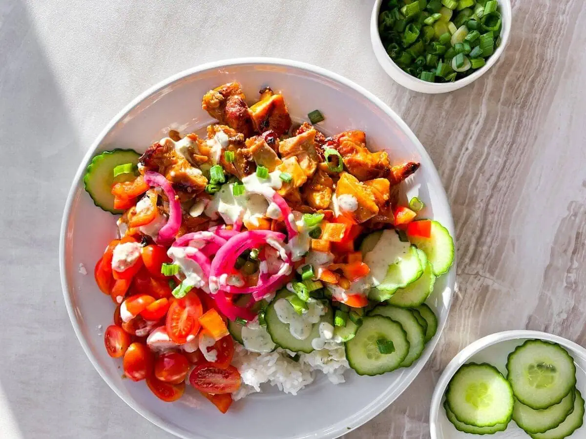 Healthy Buffalo Chicken Bowls.