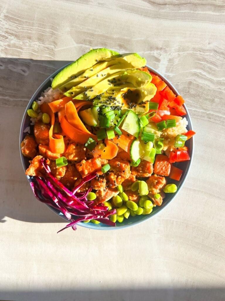 Salmon poke bowl.