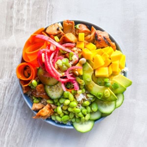 Finished Teriyaki Chicken Poke bowl.