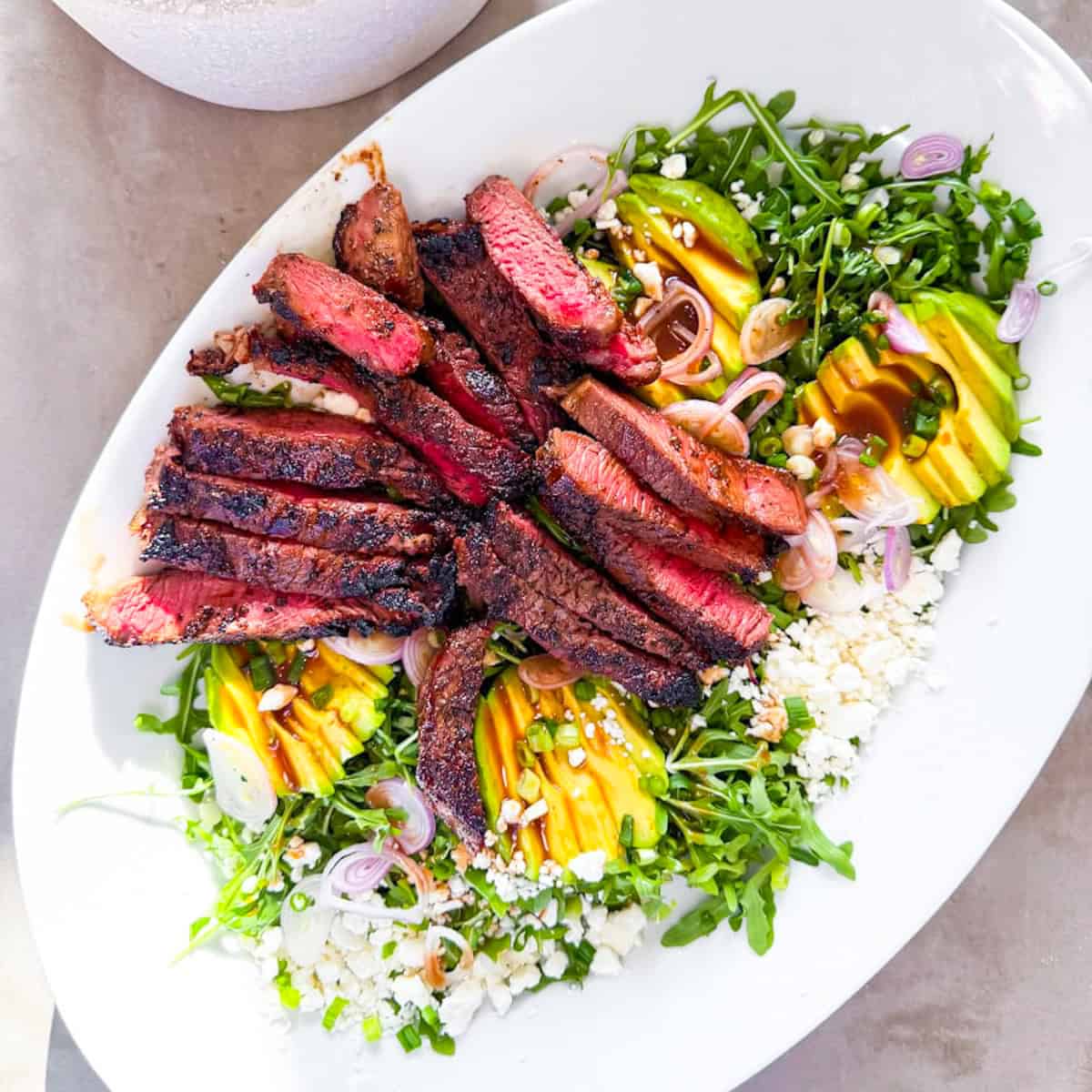 Finished arugula and steak salad.