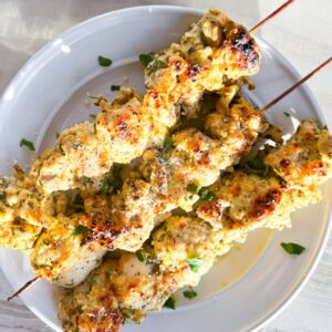 chicken skewers.
