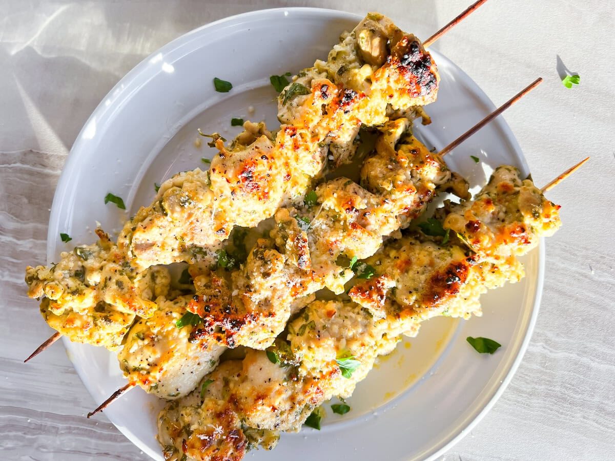 chicken skewers.