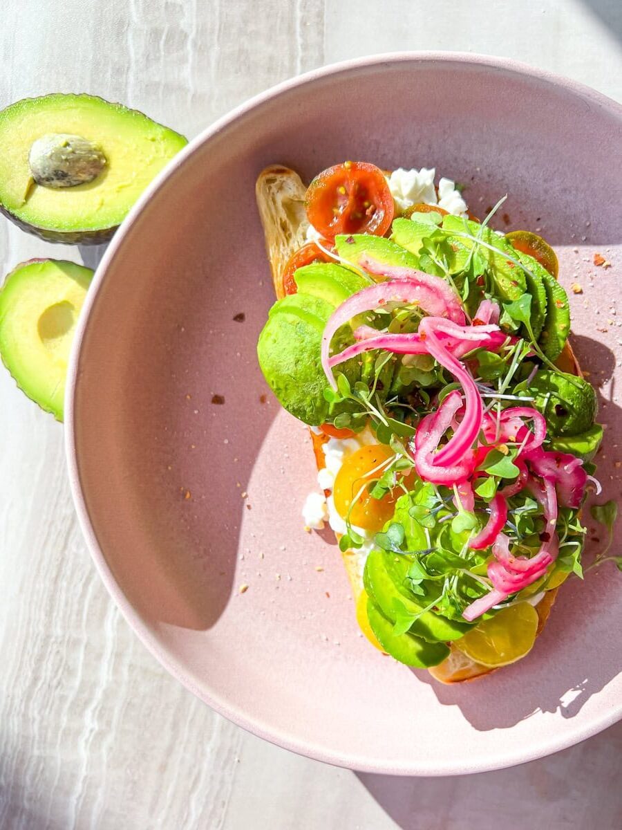 Avocado cottage cheese toast.