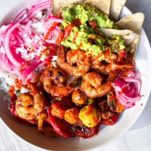 20 Minute Blackened shrimp burrito bowls.