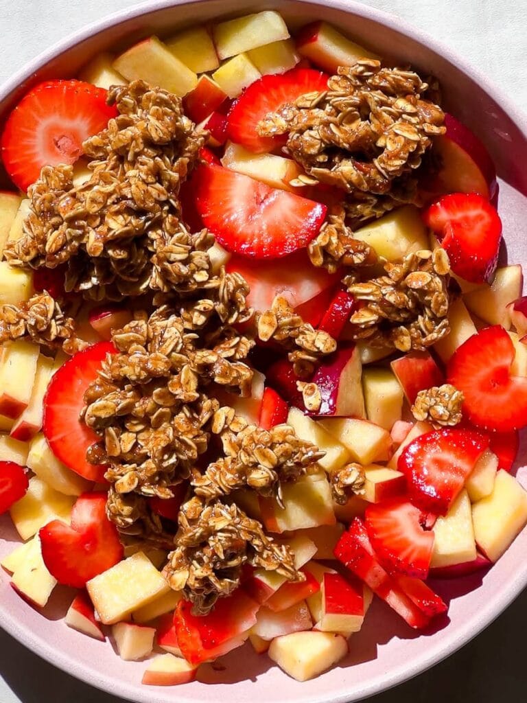 Fruit with crumble on top.