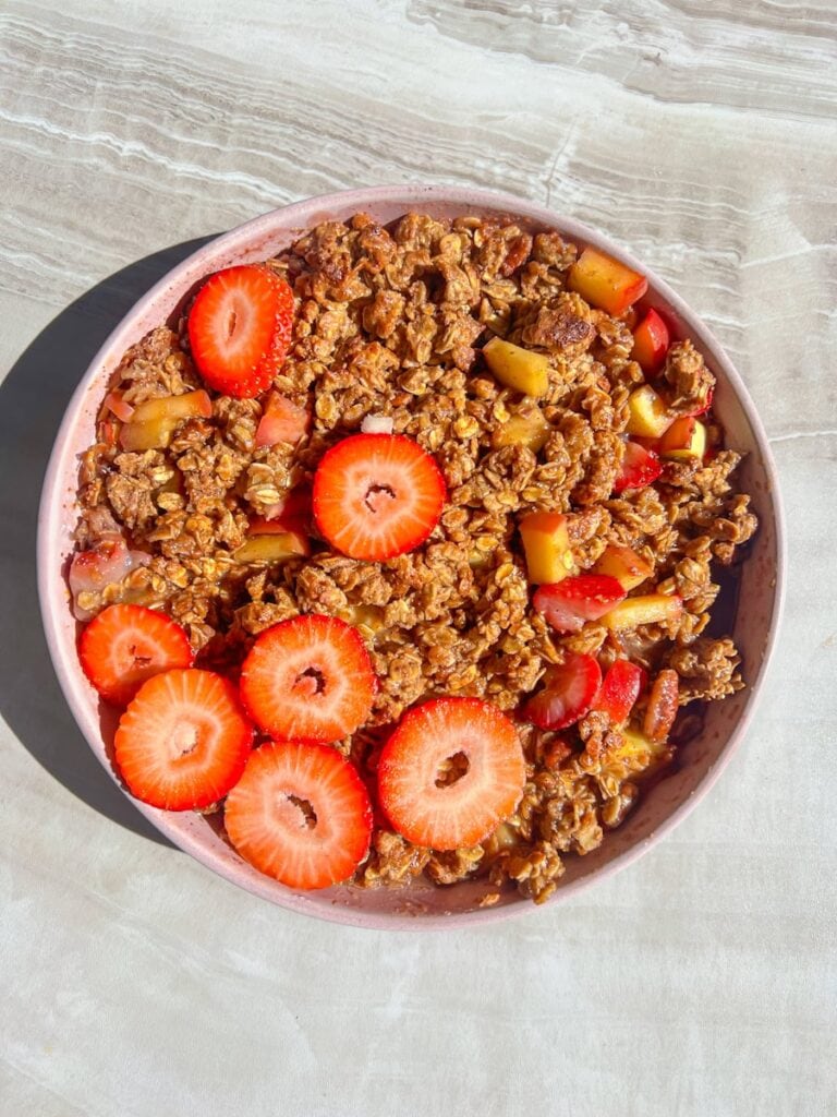 Strawberry apple crumble.