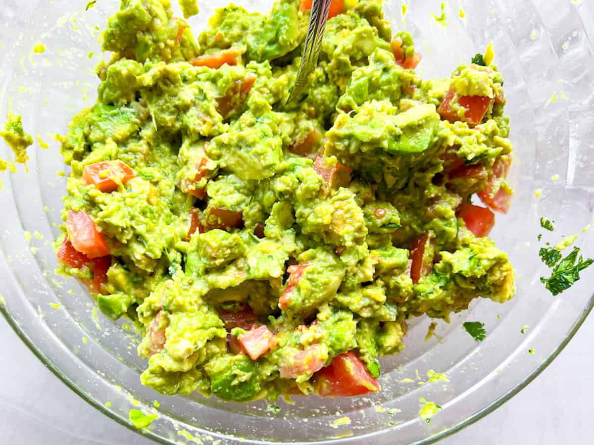 Mashed guacamole.