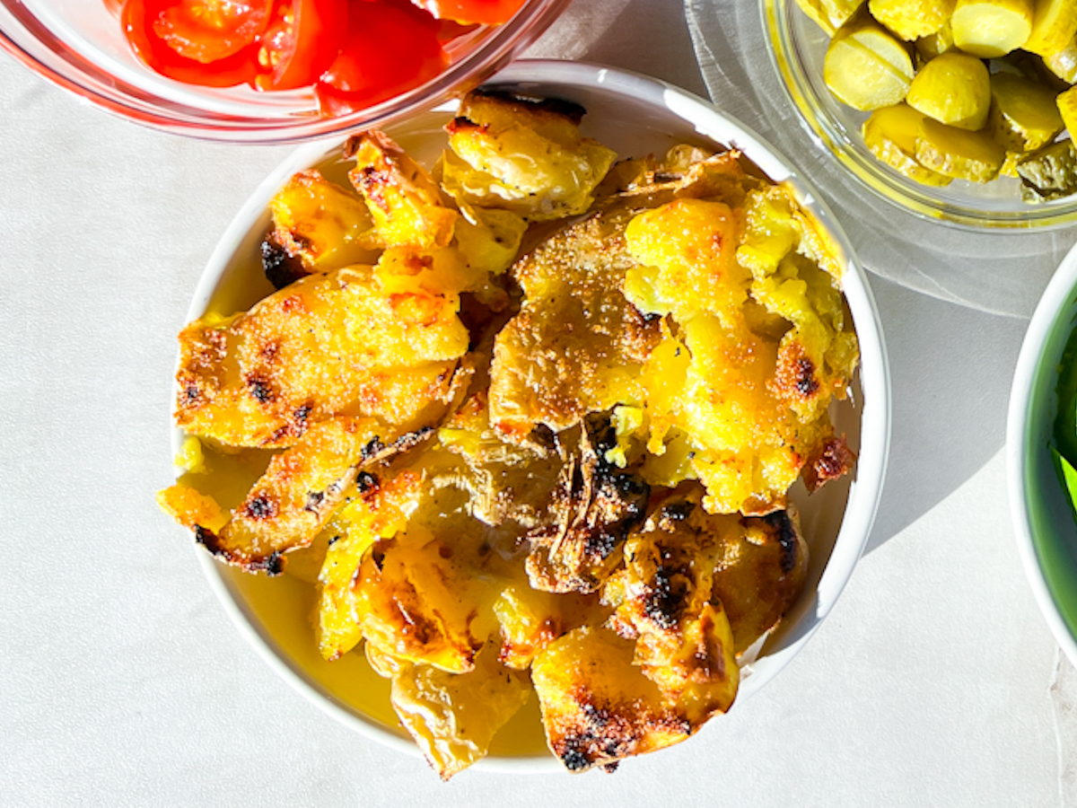 Crispy potatoes in a bowl.