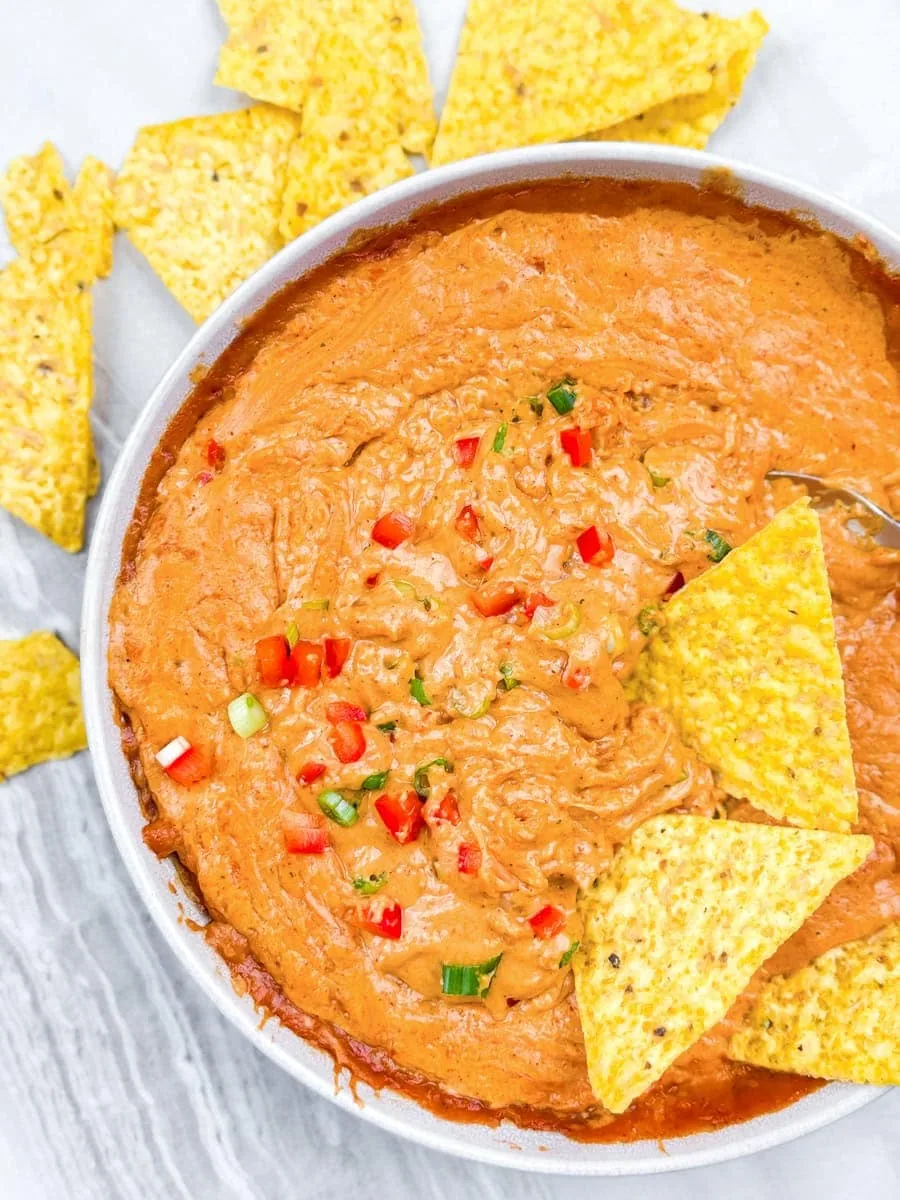 Cottage cheese queso dip.