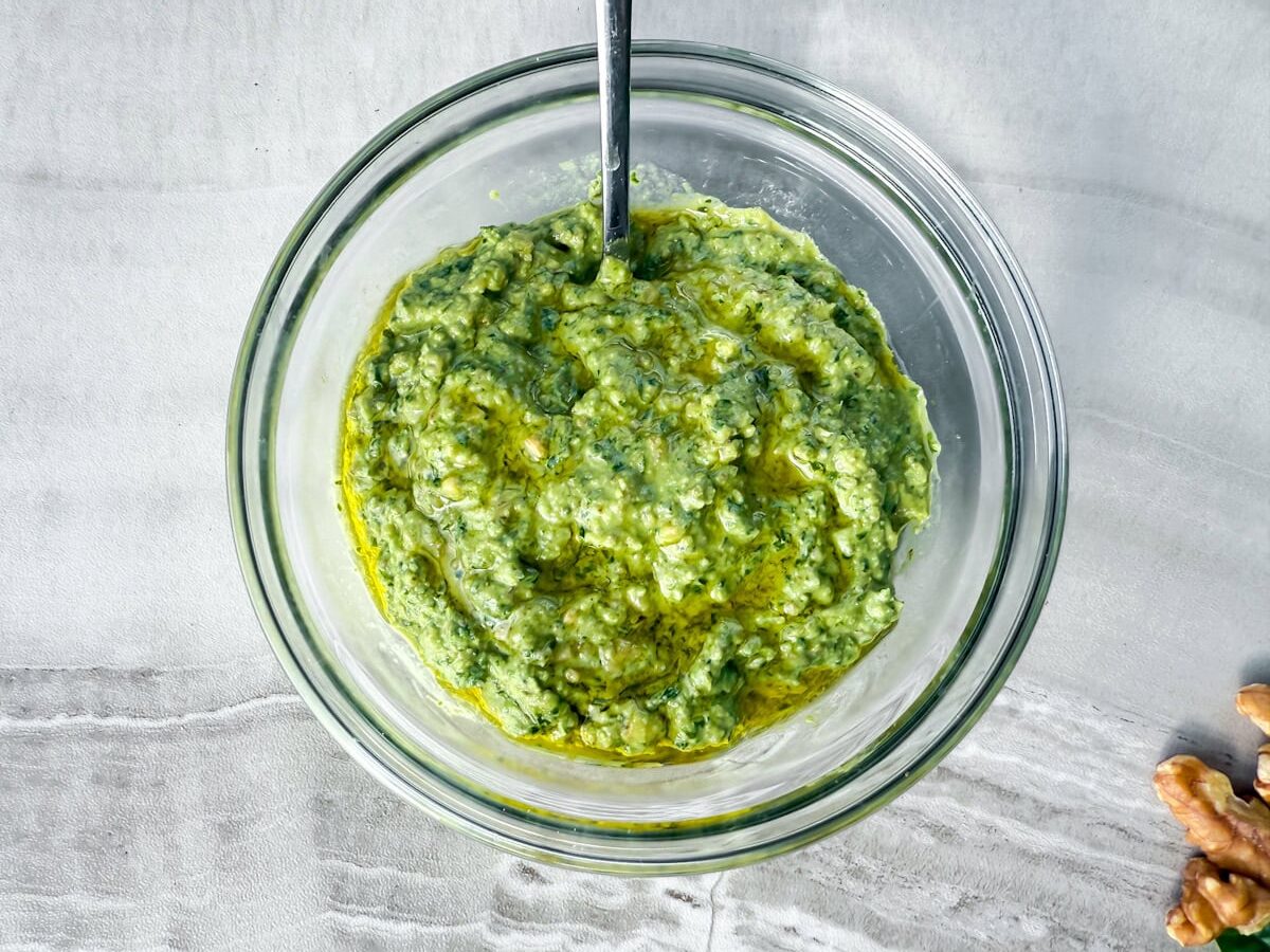 Pesto without pine nuts.