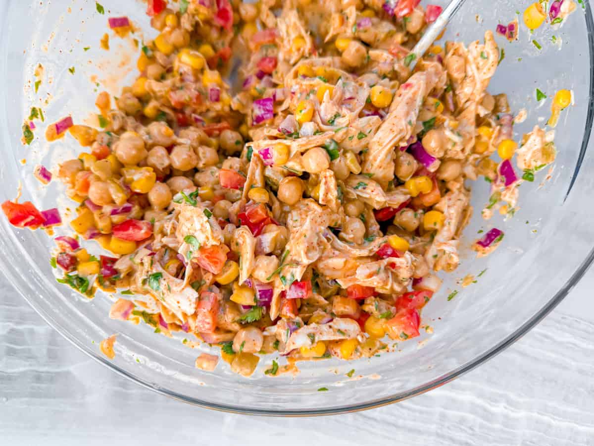 Mixed Mexican chicken salad.