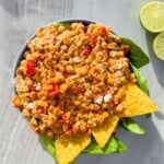 Mexican chicken salad in a bowl.