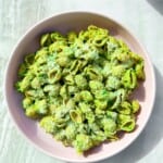 Pesto without pine nuts pinterest image.