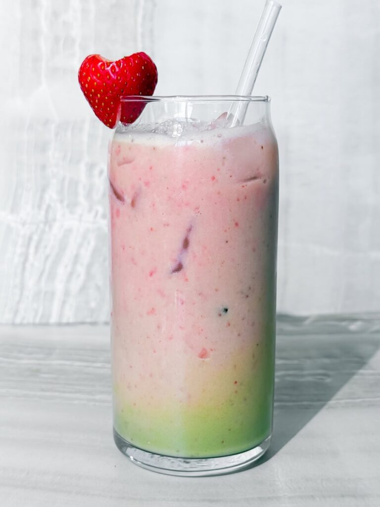 Strawberry matcha tea latte.