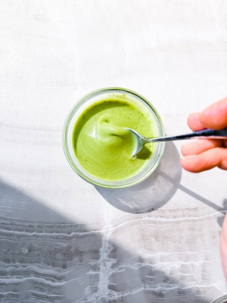 Matcha being stirred.