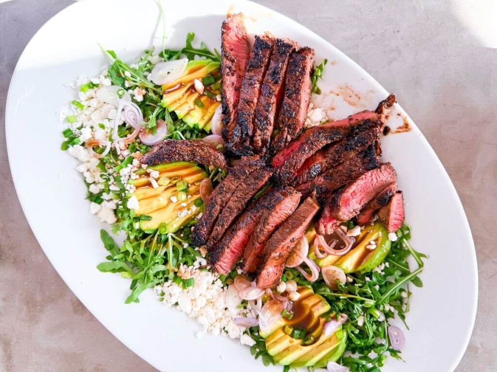 Steak salad.
