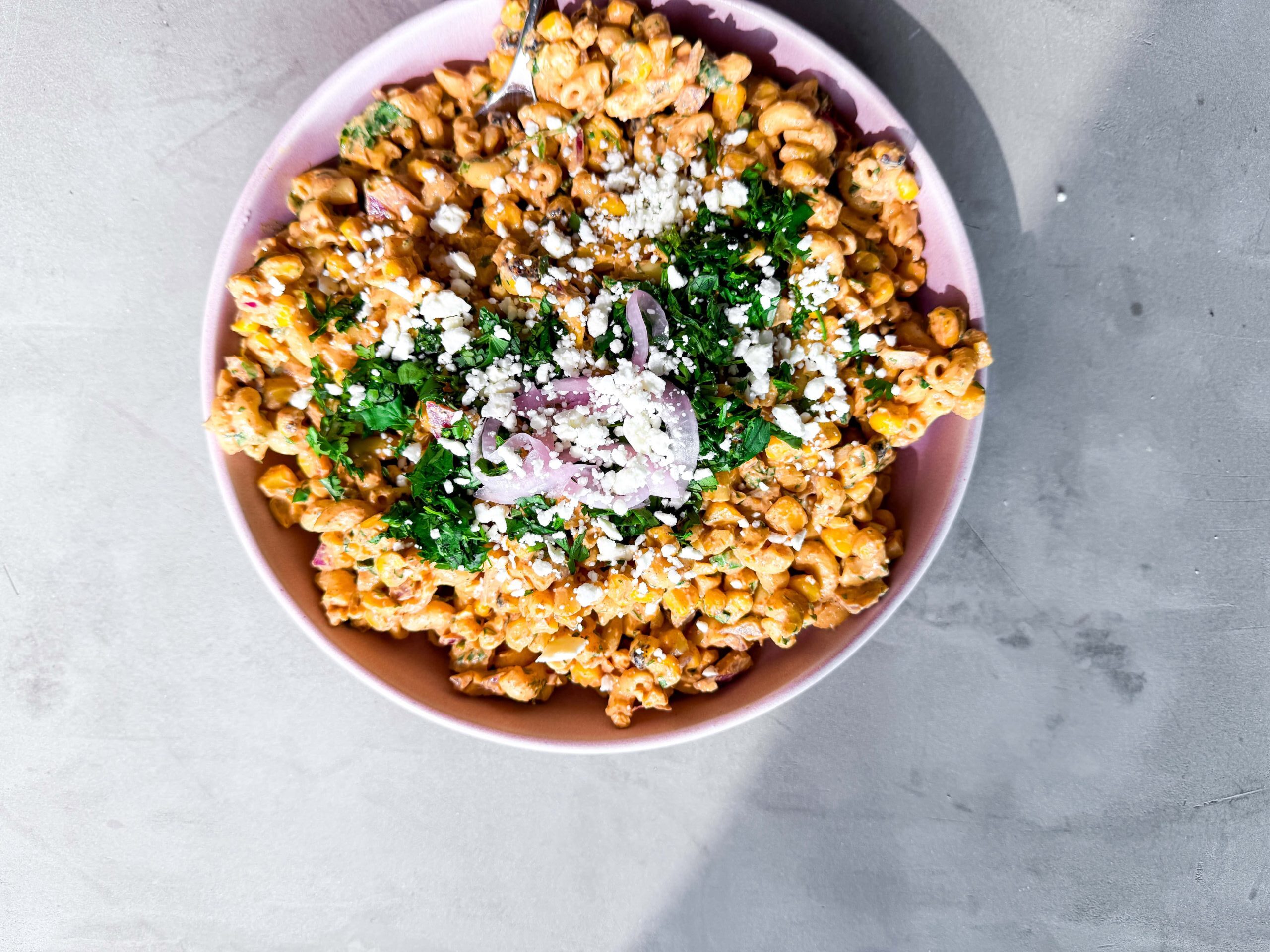 Elote pasta salad