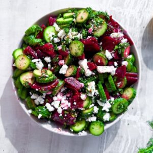 Cucumber beet salad.