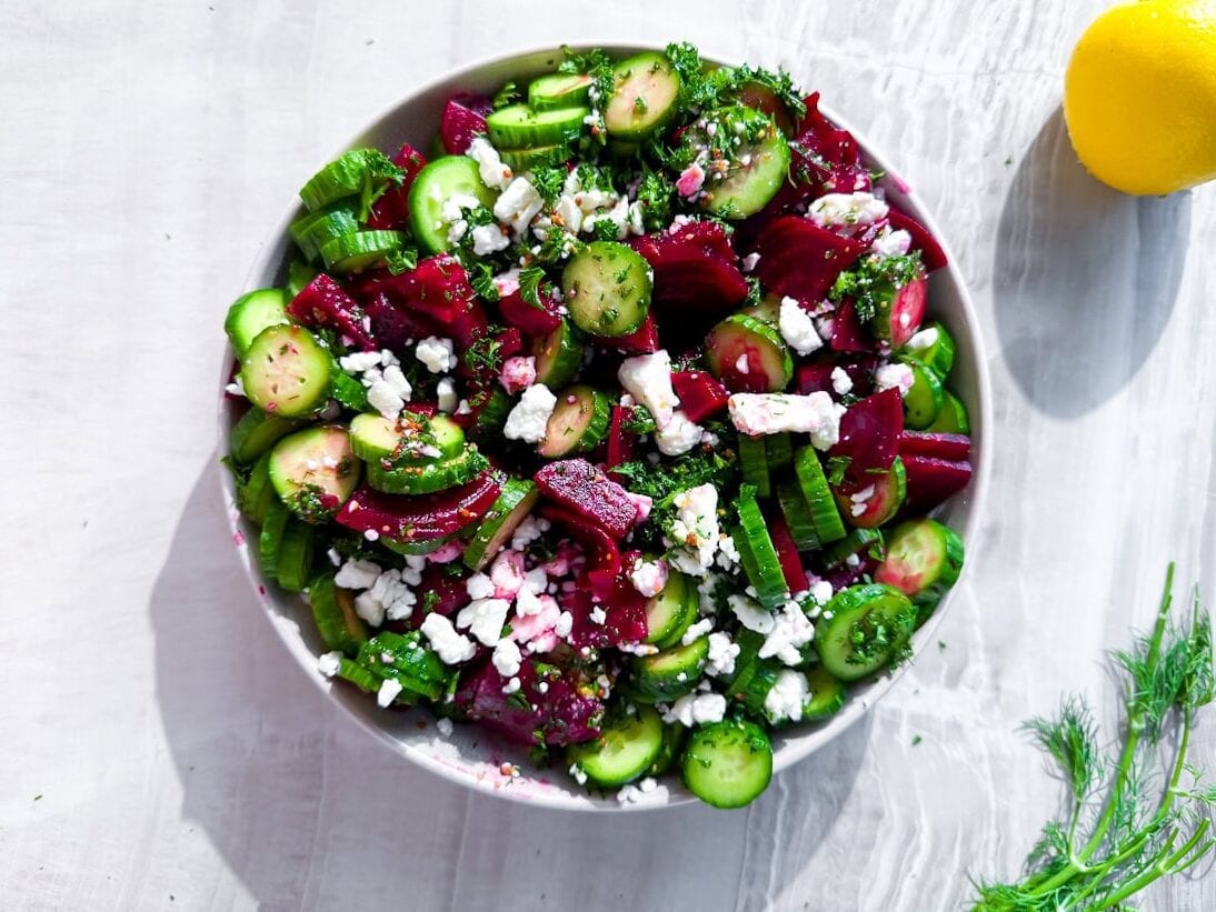 Cucumber beet salad.