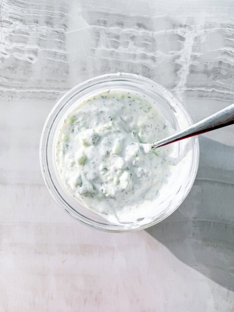 Homemade tzatziki.