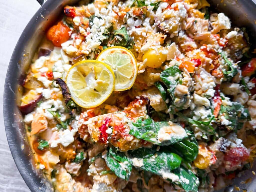 Lemon orzo chicken.