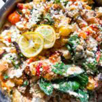 Lemon orzo chicken.