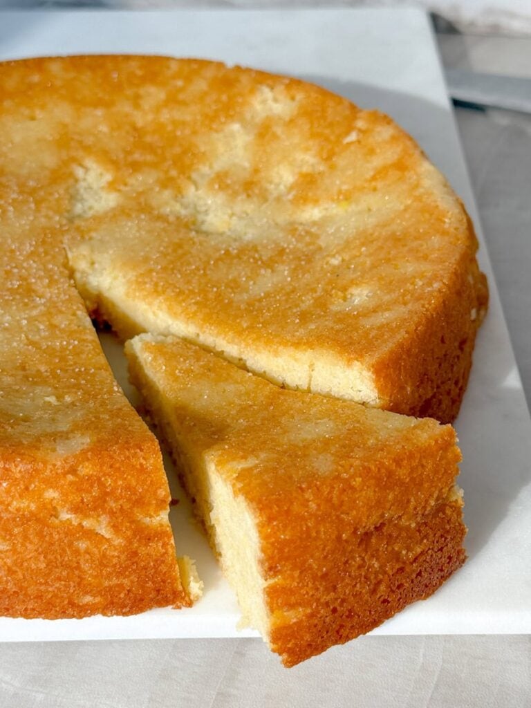 Sliced cake.