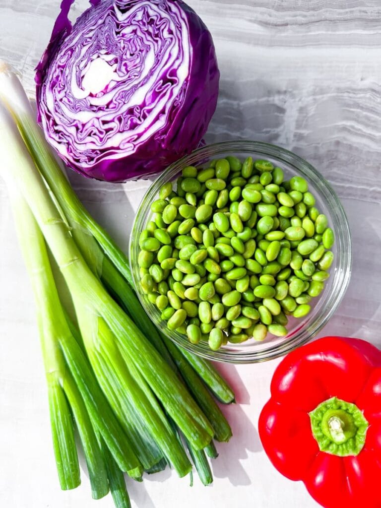 Salad ingredients.