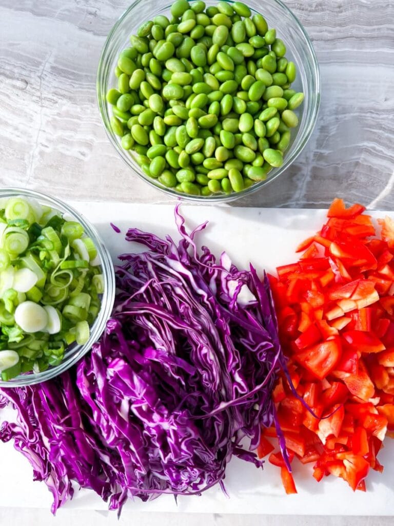 Salad ingredients.