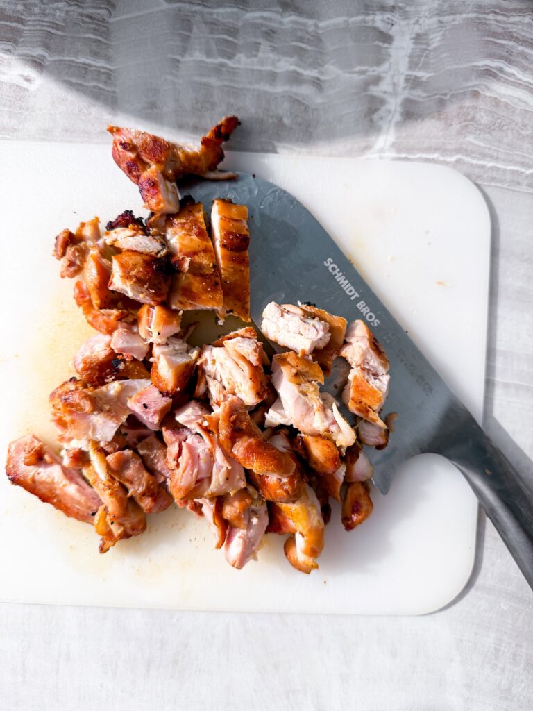 Cut chicken.