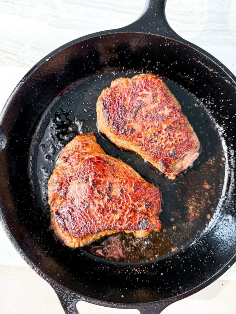 Cast iron steak.