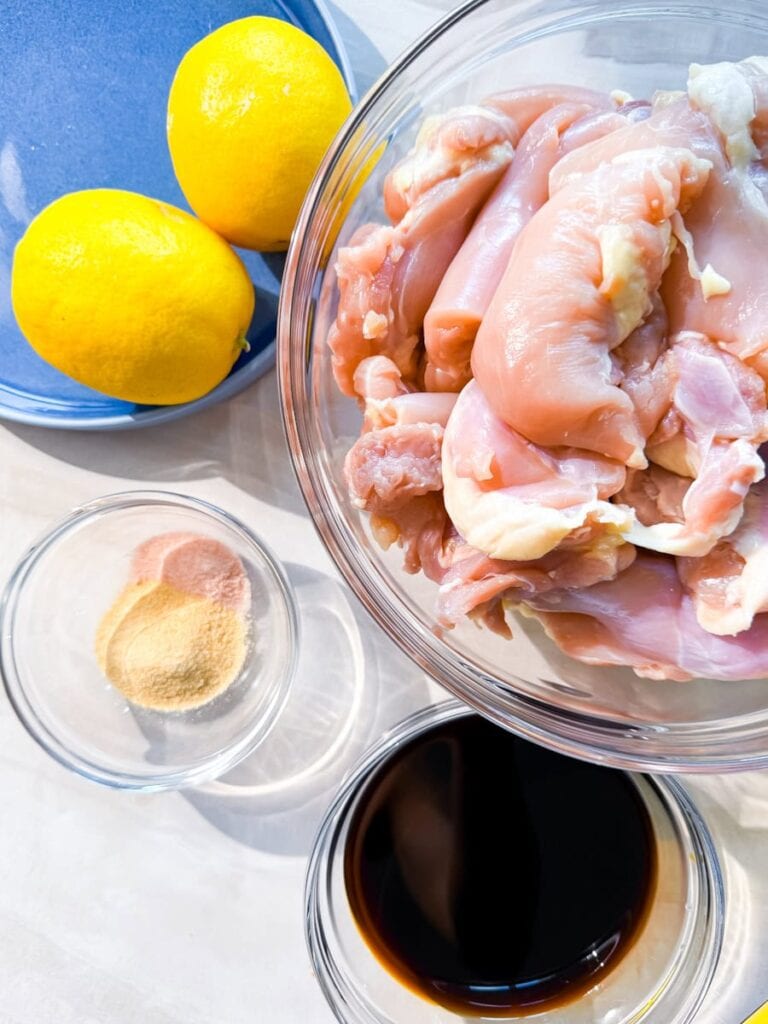 Grilled chicken thigh ingredients.