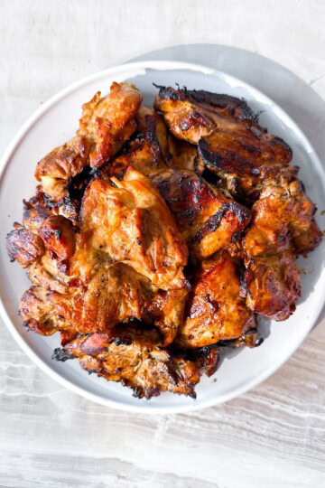 Grilled chicken thighs.