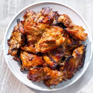 Grilled chicken thighs.