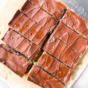 Chocolate covered granola bars.