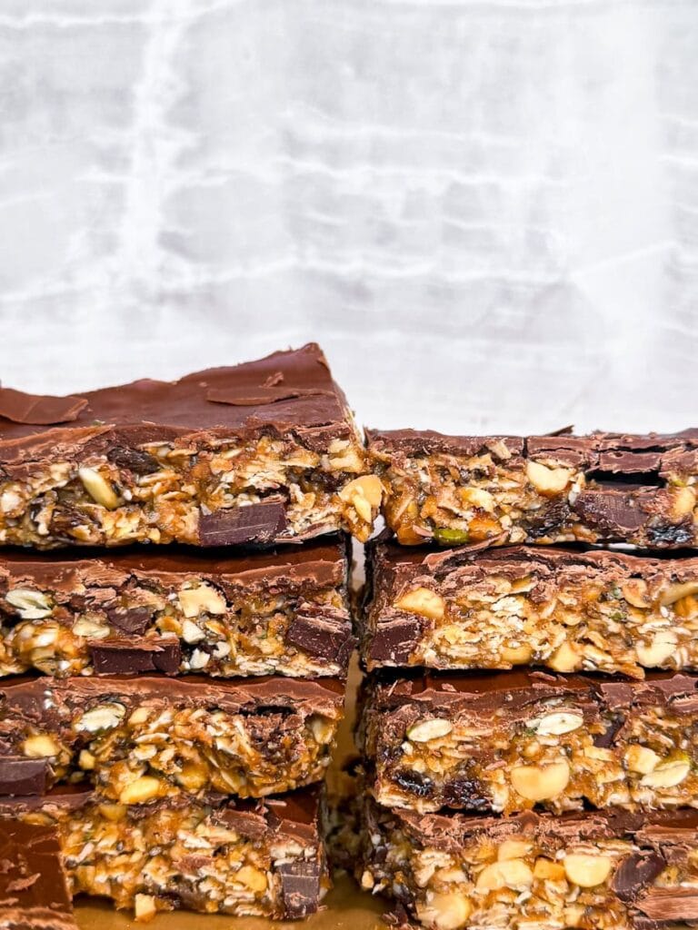 Chocolate covered granola bars.