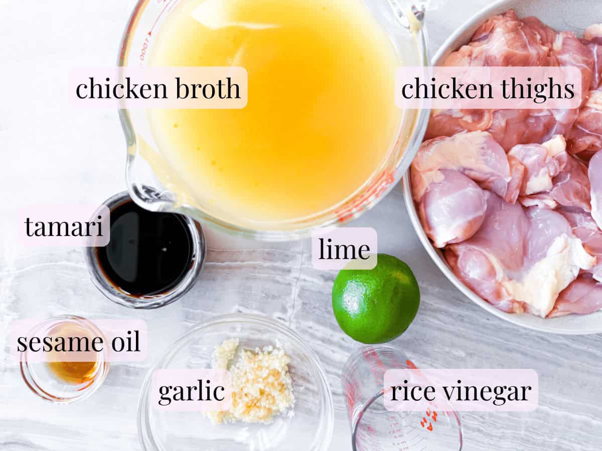 labeled photo of all of the broth ingredients.