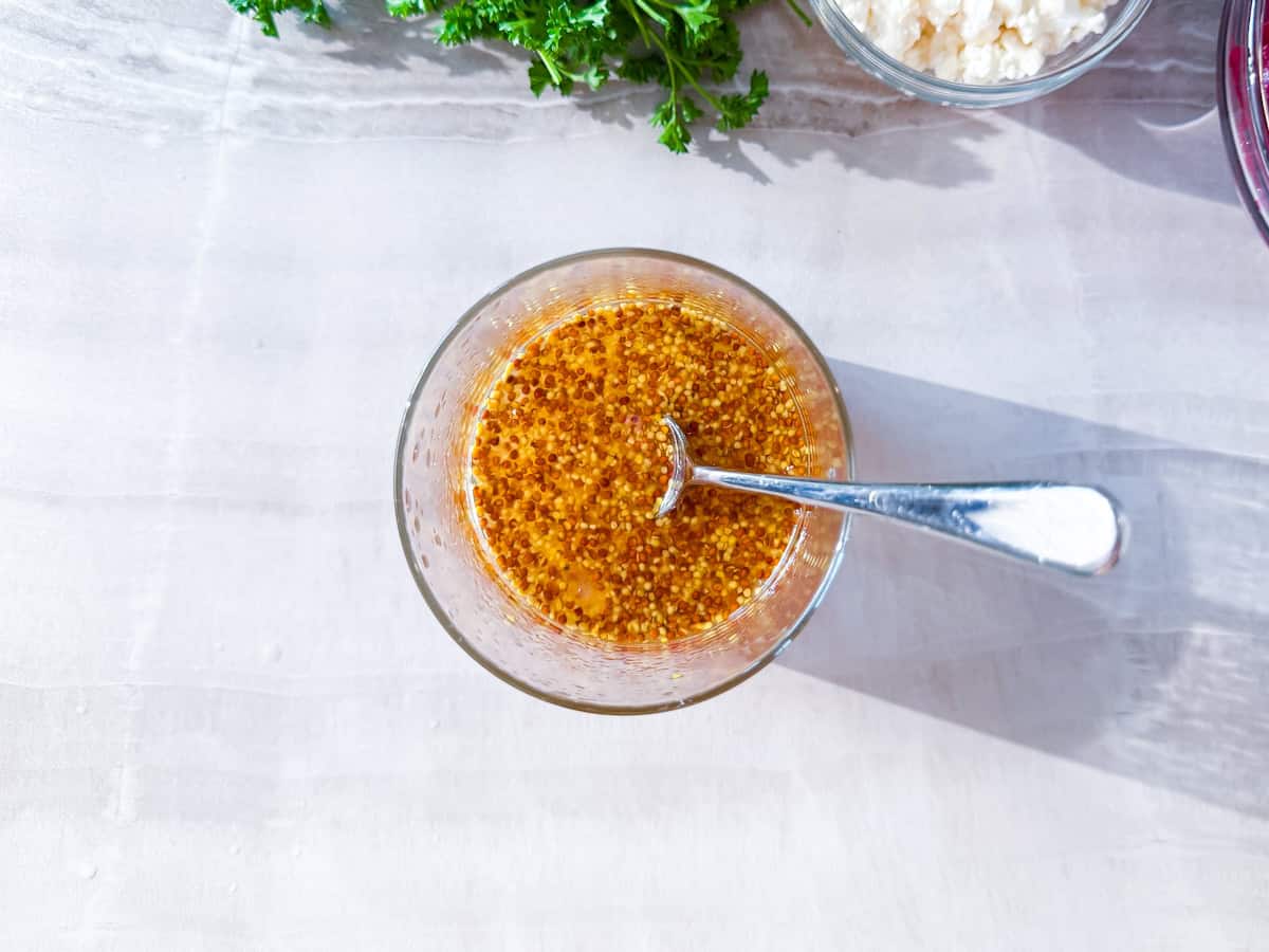 Cucumber beet salad vinaigrette.