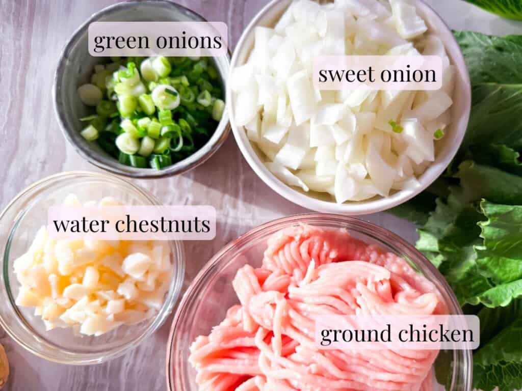 Pf Chang's chicken lettuce wrap ingredients.