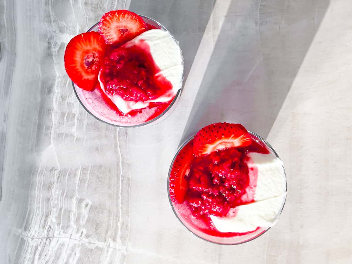 Finished raspberry chia pudding.