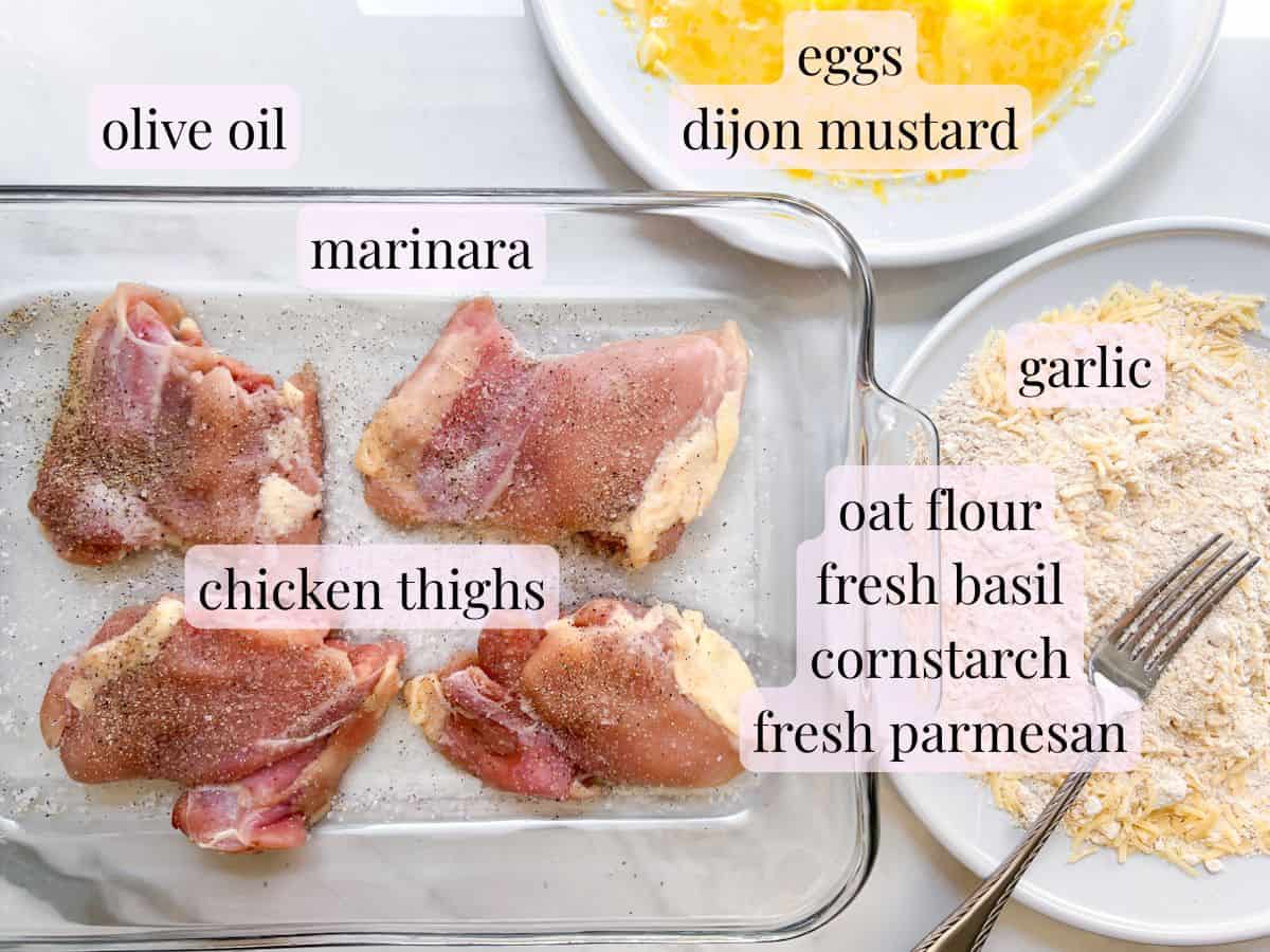 Gluten free chicken parmesan ingredients.