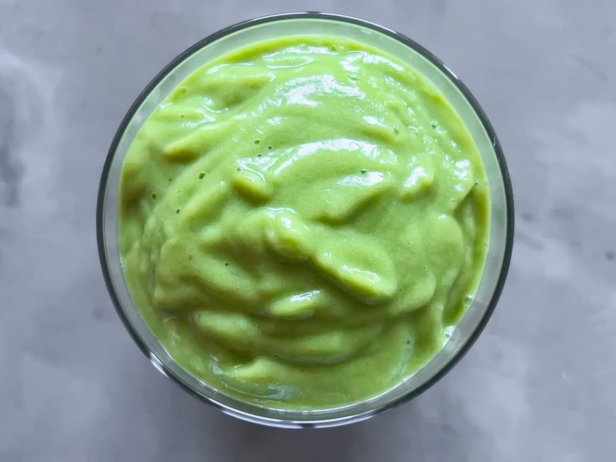 Finished matcha smoothie.